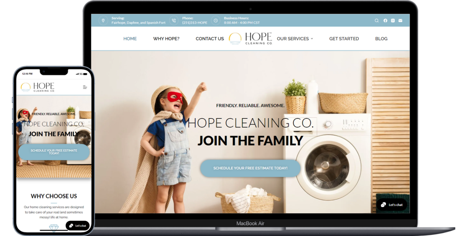Hope Cleaning Co. Website