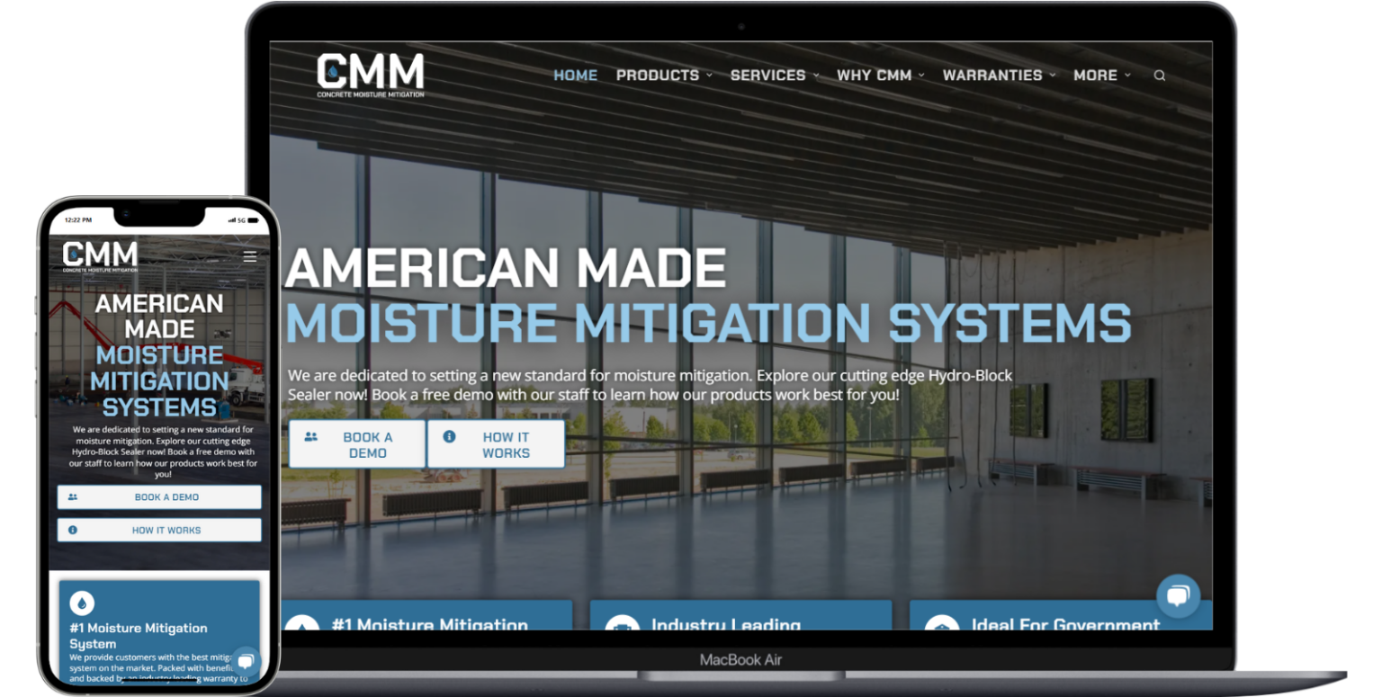 Concrete Moisture Mitigation, Inc. Website Portfolio